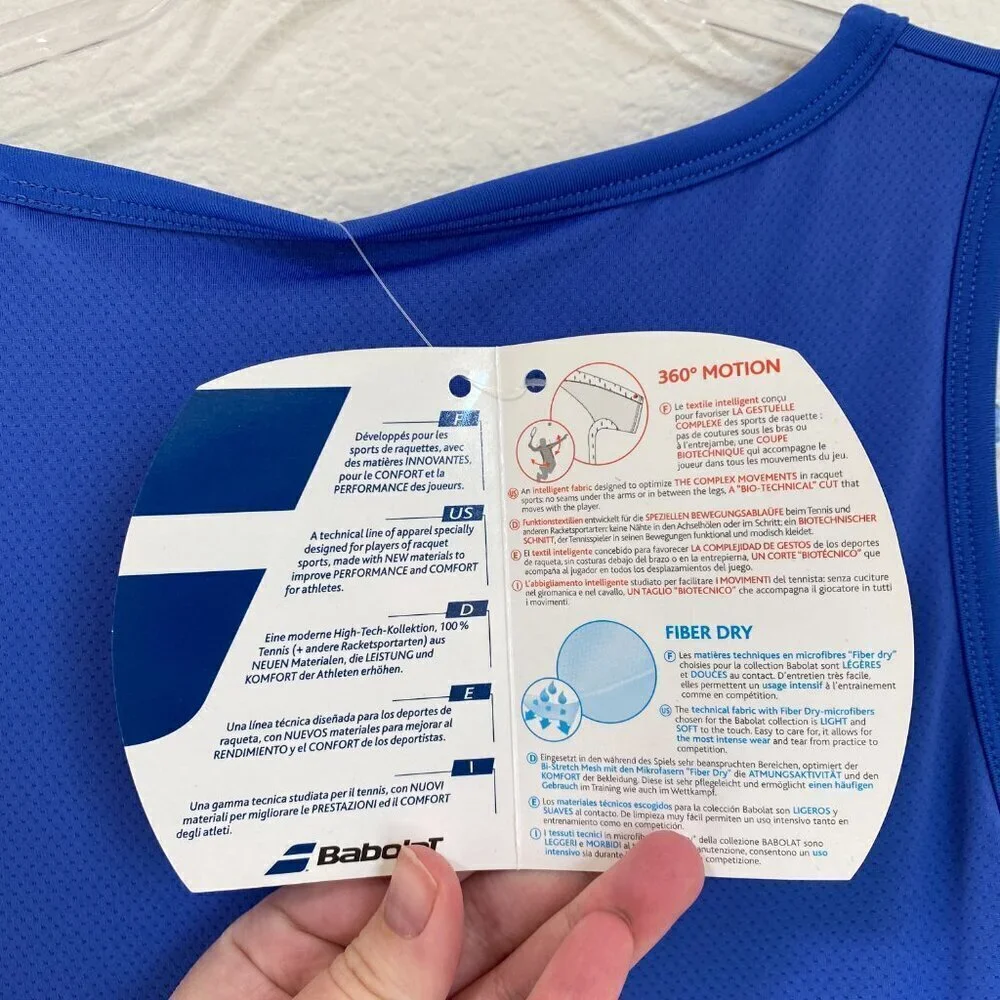 Babolat Women's Performance Tennis Dress NWT Blue White XL